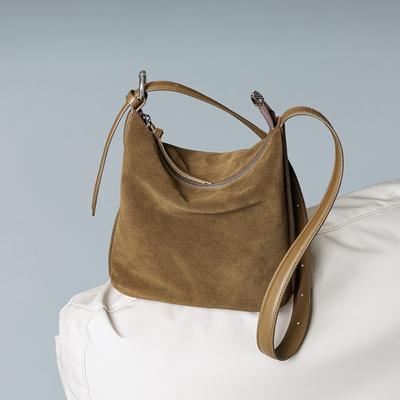 New Leather Women's Bag Messenger Bag Large Capacity Women's Bucket Handbag Retro Light Luxury High-end Shoulder Bag