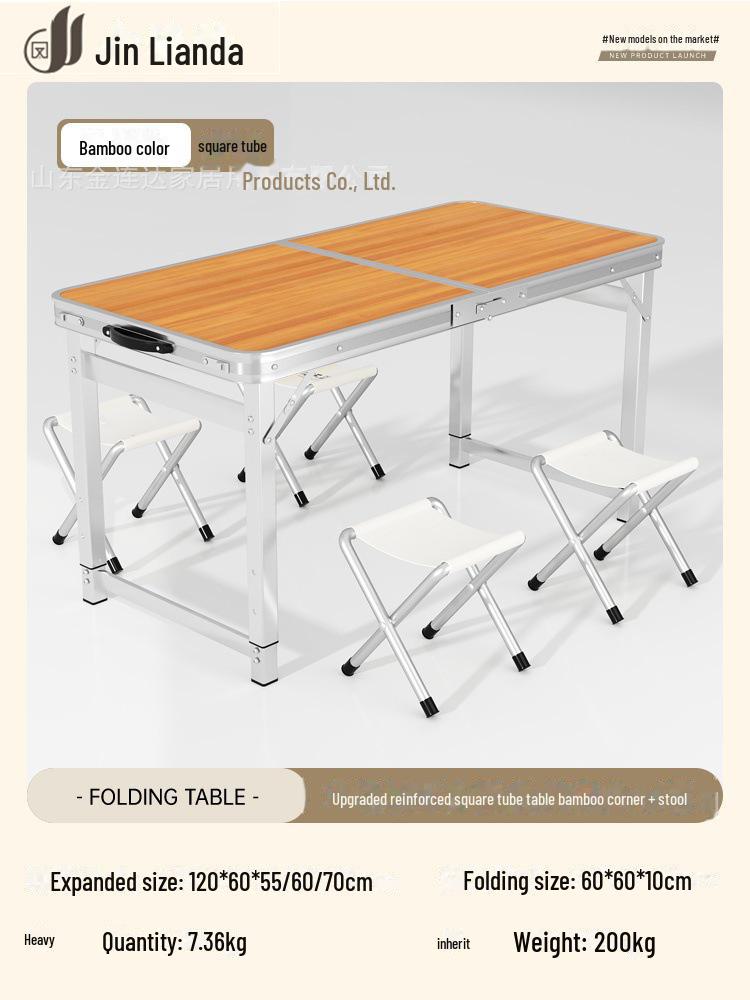 Přenosný multifunkční hliníkový skládací stůl pro stolování a venkovní použití