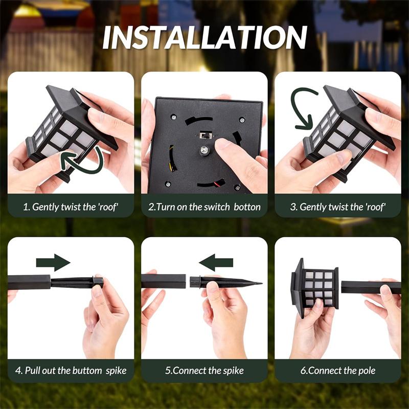 Waterproof Solar LED Outdoor Lights, Solar Garden Landscape Lamp for Yard Patio Walkway Driveway, Solar Lawn Decor Lighting