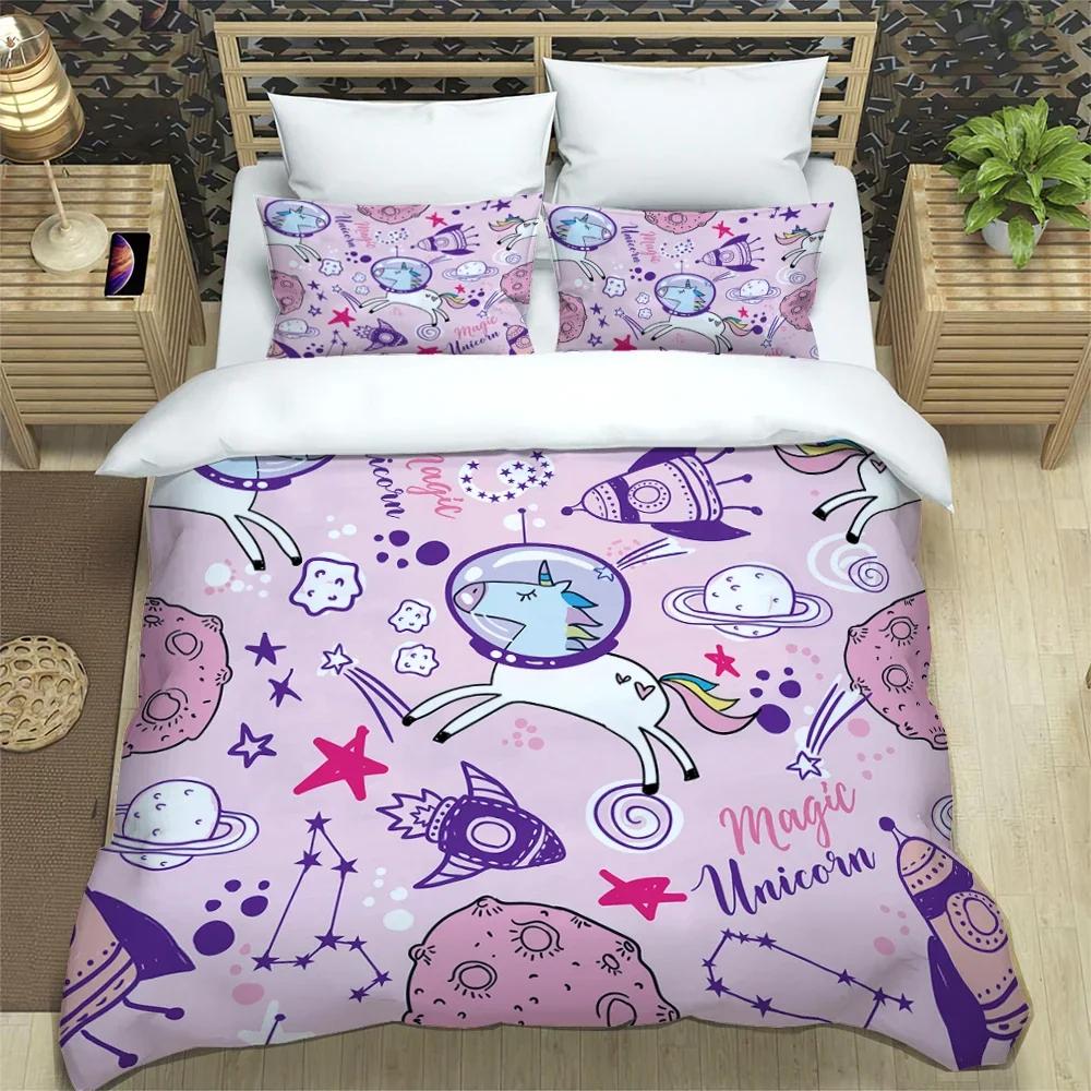 

Cartoon Pink Animals HD Print Bedding Set boy King Size Bedding Set girl s Bed Double Bed Duvet Covers Pillowcase Bedding Set 70x133cm