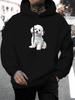 Unisex Casual Versatile Style Fashion Hoodie, New Unique Design with Adorable Puppy Print and Playful Scarf-Adorned Pattern - Casual Pullover, Kangaro