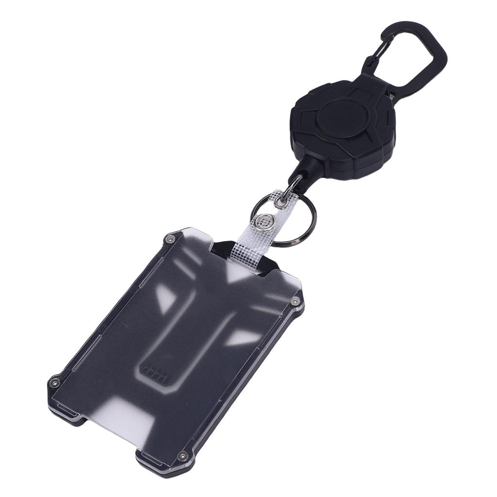 2 Pack Retractable Keychain Carabiner Badge Holder Steel Cord Anti Loss ID Card Holder Badge Reel