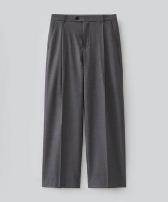 FABREGAT Rich Wool Blend Wide Slacks (Charcoal)