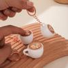 Smooth Solid Plastic Coffee Cup Keychain Portable Design Anti-stress Toy  Spare Time Fun