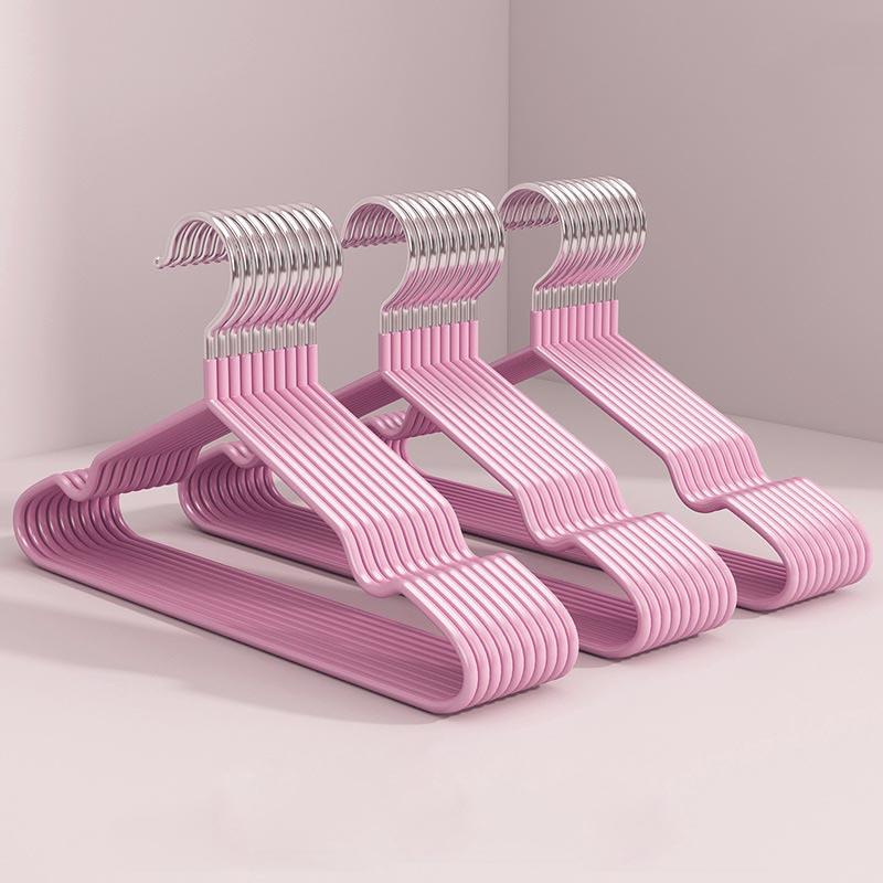 10pcs Metal Traceless Non-slip Clothes Hangers Durable Strong Anti-slip Clothes Racks Household Space Saver Organization Bedroom