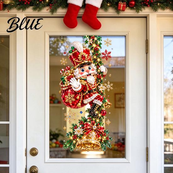 Holiday Glass Decals for Home Decor Christmas Nutcracker Window Clings Decorative Static Stickers Doors Mural Indoor Outdoor and Windows Waterproof