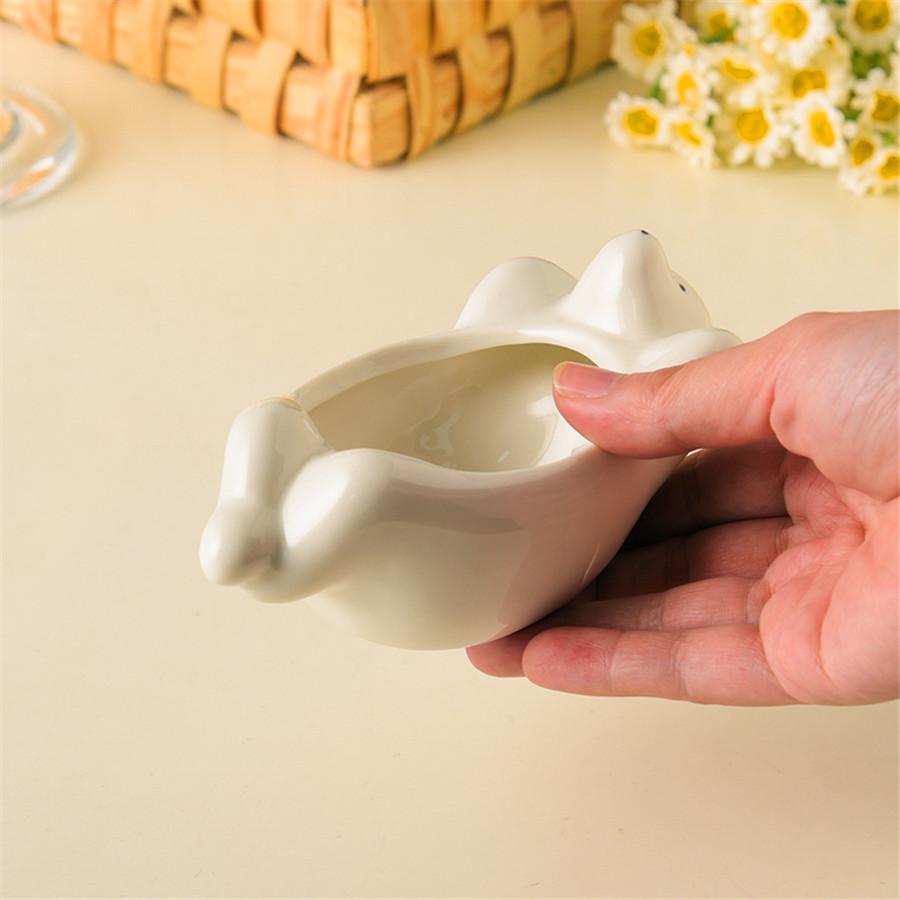 1PC ceramic pigment dish, pigment container, creative polar bear painting pigment dish