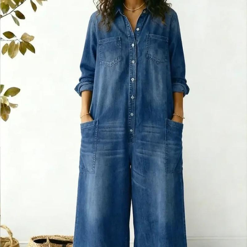 

Women Summer Jumpsuits Rompers Off Shoulder Denim Jeans Elastic High Waist Playsuits Overalls S синий