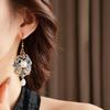 Exquisite Vintage Earrings Flower Chinese Style Earrings Retro Cloisonne Drop Earrings  Hanfu