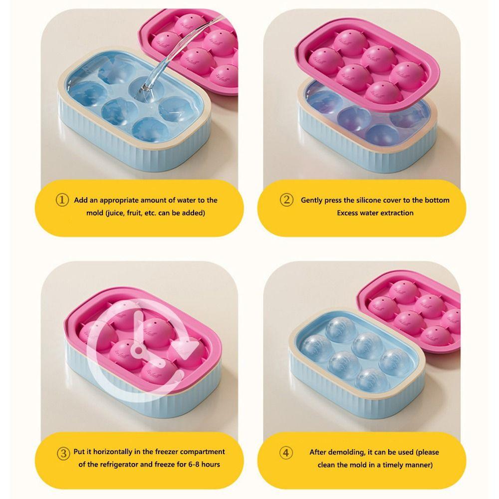 Easy To Demould Ice Box Dopamine Round Ice Trays New Ice Ball Mold