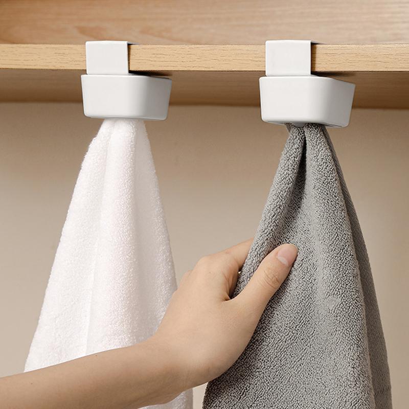 2/3/4pcs Towel Clip Storage Racks Punch-free Hook Dishcloth Dishtowel Glove Hand Towel Hook Kitchen Bathroom Wardrobe Organizer