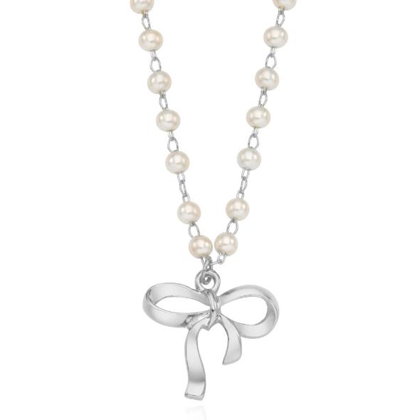 [ANGBLOX] Naszyjnik z pereł na wstążce