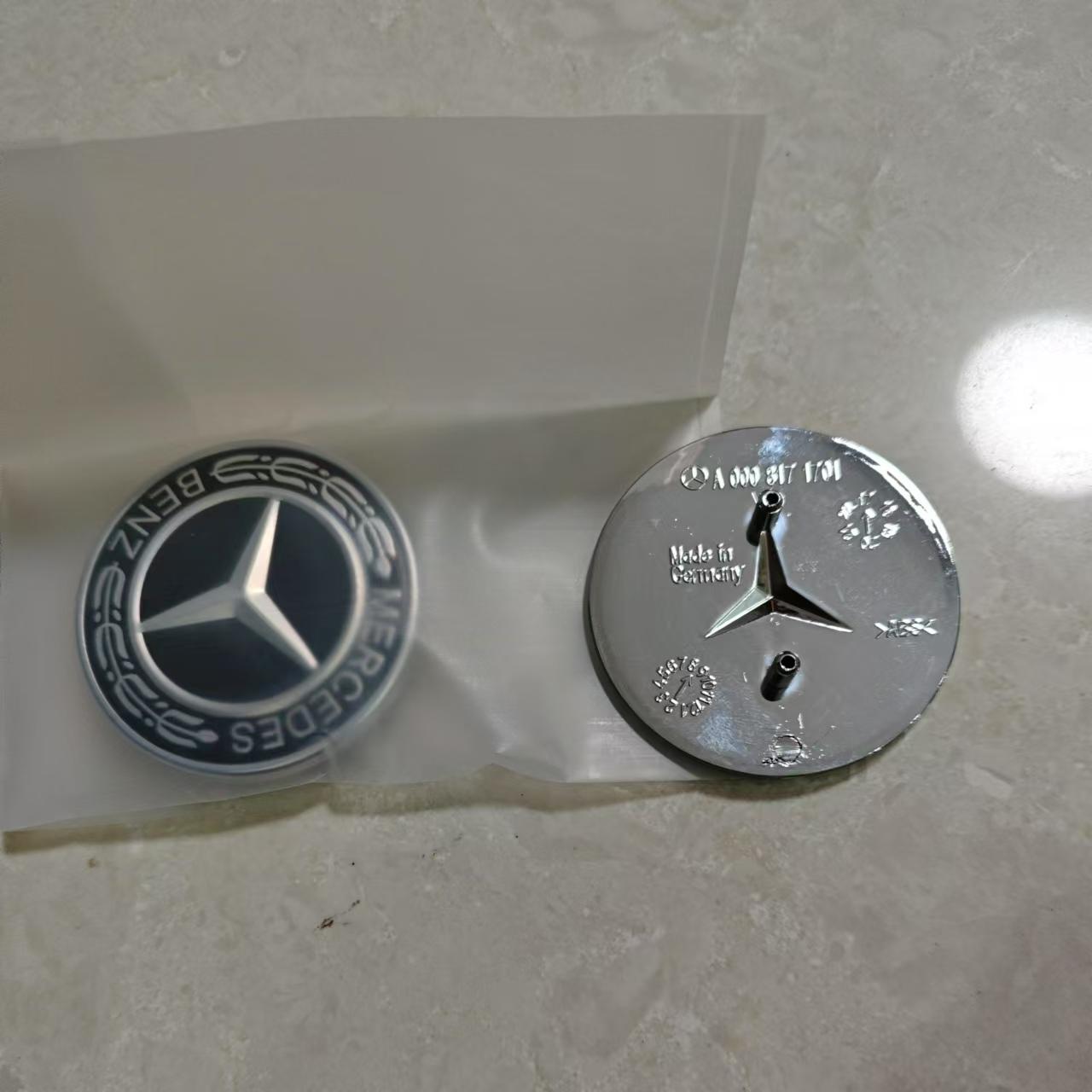 

Hot Car Sticker For Mercedes benz W212 W213 W205 C238 Silver Black Hood Emblem Badge Genuine A0008171701 57mm