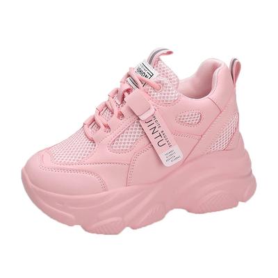 Women Chunky Mesh Sneakers Platform Female Trainers 9CM Wedges Casual Shoes Designers Autumn Lace Up Breathable Dad Shoes Woman