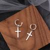 Cold Wind Smooth Cross Earrings Ear Buckles Women'S Wind Thai Silver Earrings Couple