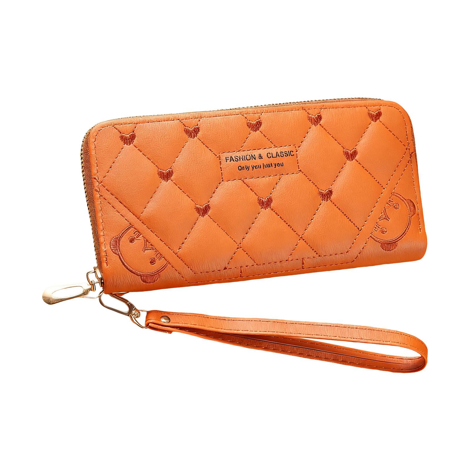 Long Wallet With Zipper Large Capacity Clutch Purse Multi Function Phone Coin Pouch For Women