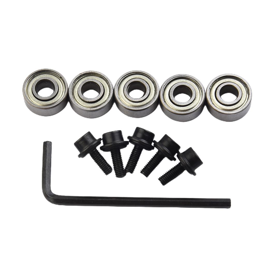 Router Bit Bearing Steel Top Shank for Milling and For Flush Trim Inner 4 76mm Outer 12 7mm Bearings and Hex Wrenches