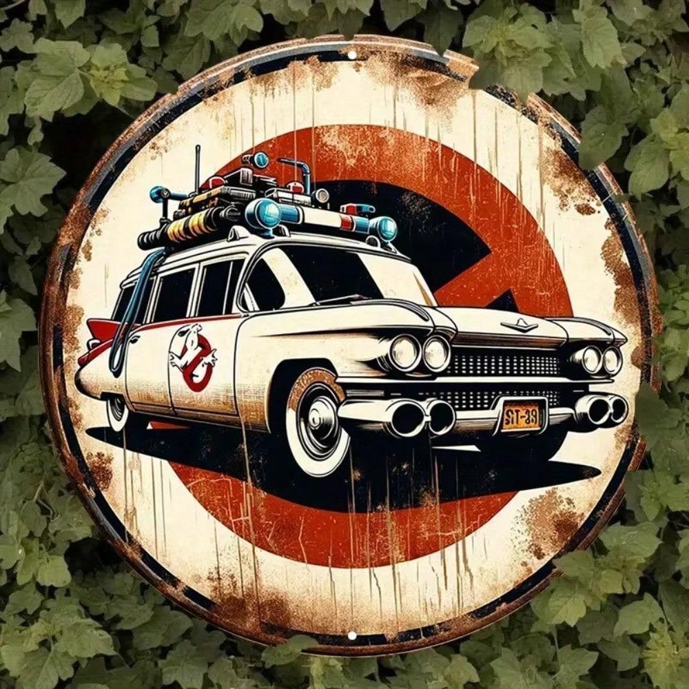Ghostbusters Ecto Car Metal Sign Retro Wall Art Movie Collectible