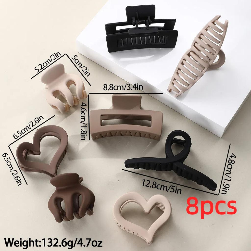 10PCS Black Coffee Large Hair Claws Elegant Acrylic Hair Clip Hairpins Barrette Crab Claw Clips Headwear For Women Girls Hair Accessories