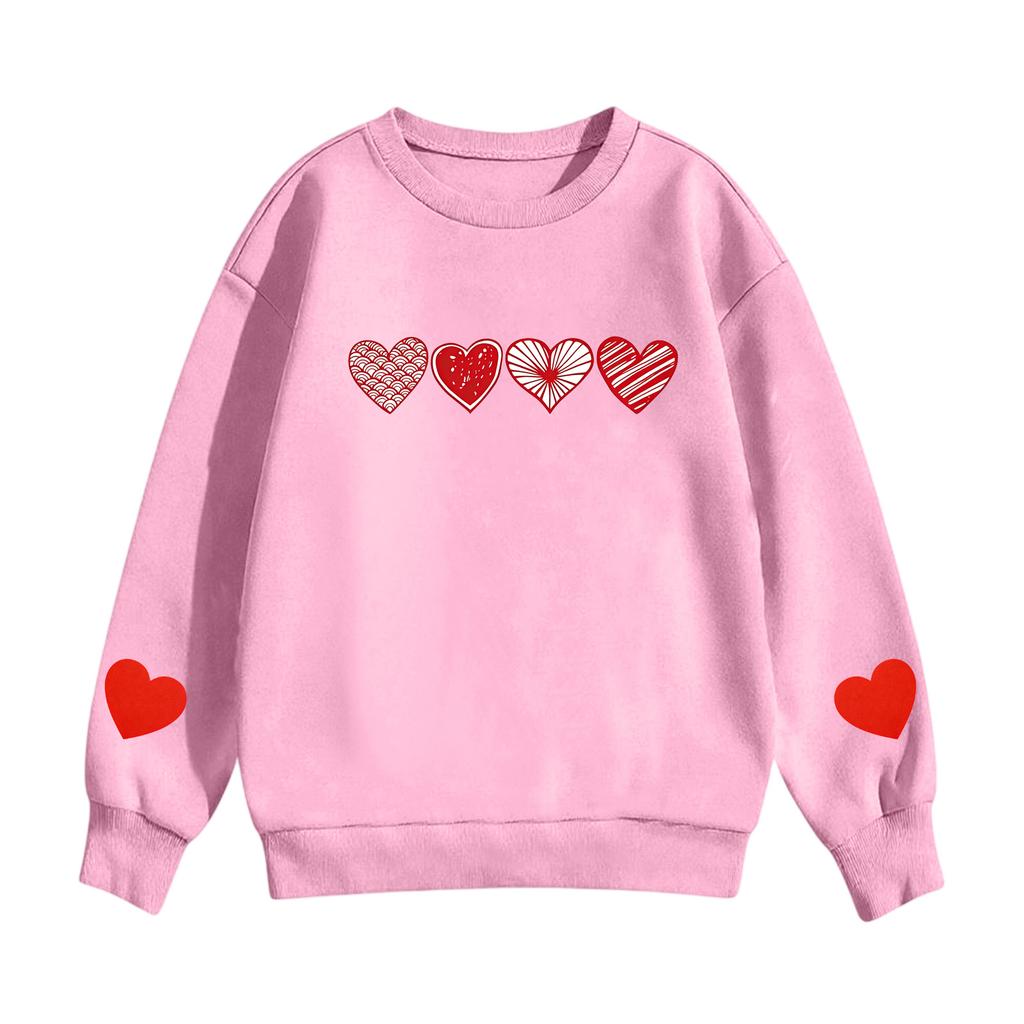 Kinder Freizeit Rundhals Bedruckter Pullover Langarm Kapuzen-Sweatshirt Oberteil