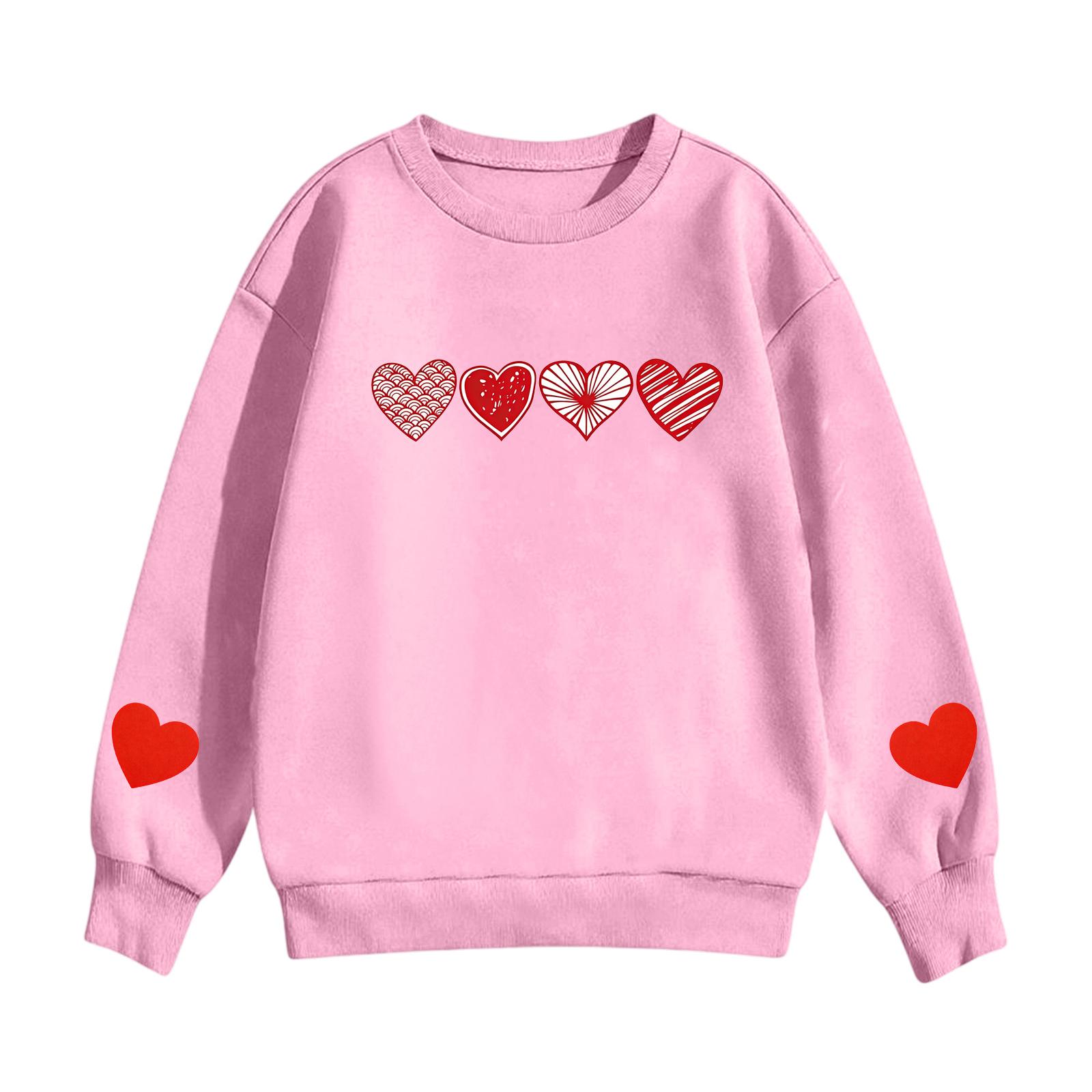 

Children s Casual Round Neck Printed Pullover Long,sleeved Hooded Sweatshirt Top 150 рожевий