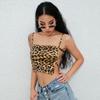 European and American Erotic Underwear Sexy Neck Leopard Print Suspender Shirt