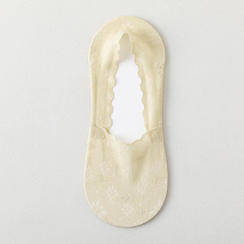 5 Paar Damen Sommer Dünne Feuchtigkeitstransport Schweiß Atmungsaktiv Baumwollsohle Rutschfeste Bootssocken