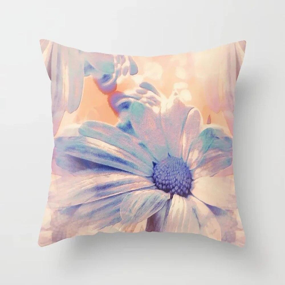 Home Decor Pillowcases Colorful Flower Printed  for Bedroom Living Room