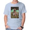 Unisex Crew Neck T-Shirt Space Flowers Graphic Short Sleeve Casual Tee