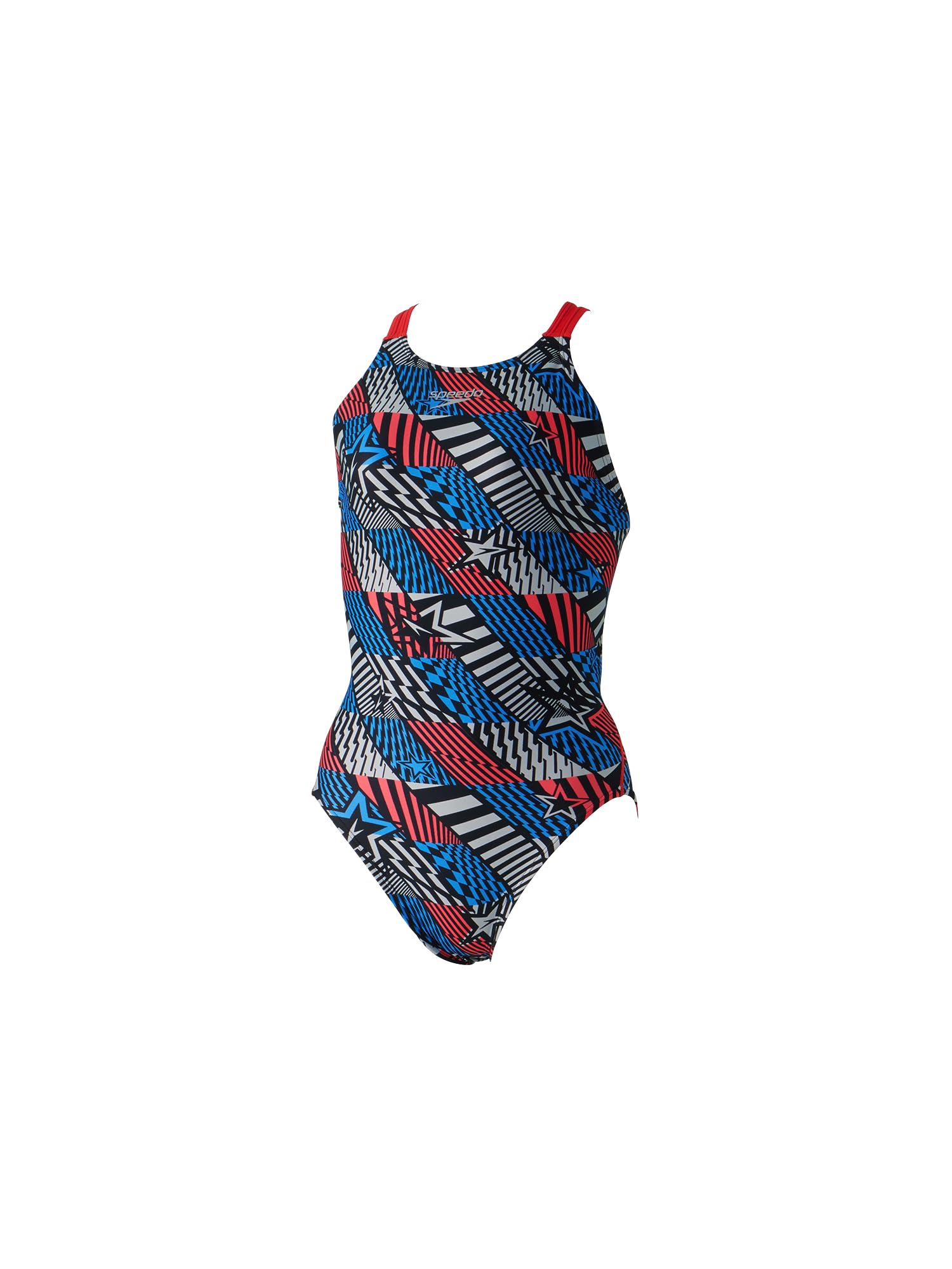 

Boon Geometric Turns Suit STW02403 Спортивный тренировочный купальник для плавания [SPEEDO] Синий/Красный M,