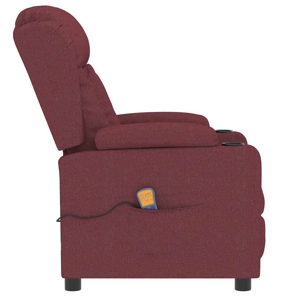 Massage Chair Burgundy Fabric