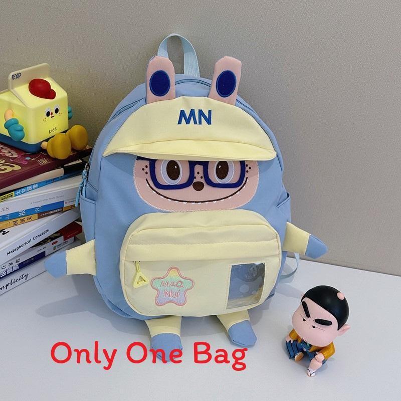 

Backpack Casual Canvas With Spliced Print For Daily Commute And School синий