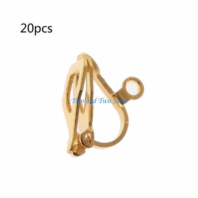 HX6F 20Pcs Clip on Jewelry Findings Replacements for DIY Earring Turn Any Studs