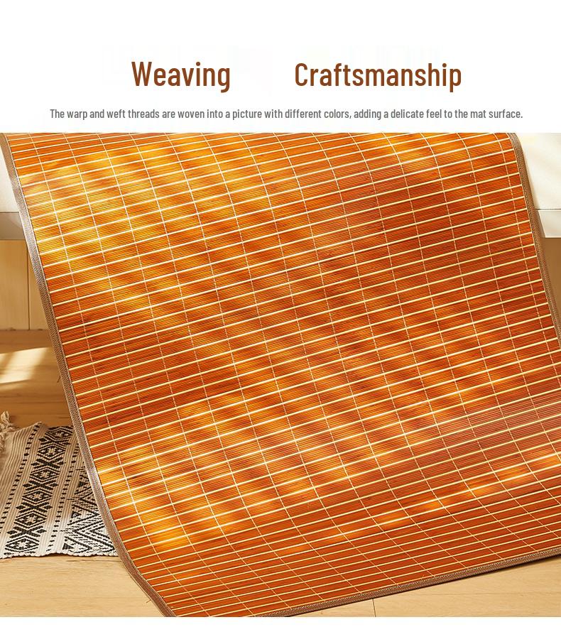 Foldable Bamboo Rattan Mat: Double-Sided Cooling Mat for Dormitory Bunk Beds