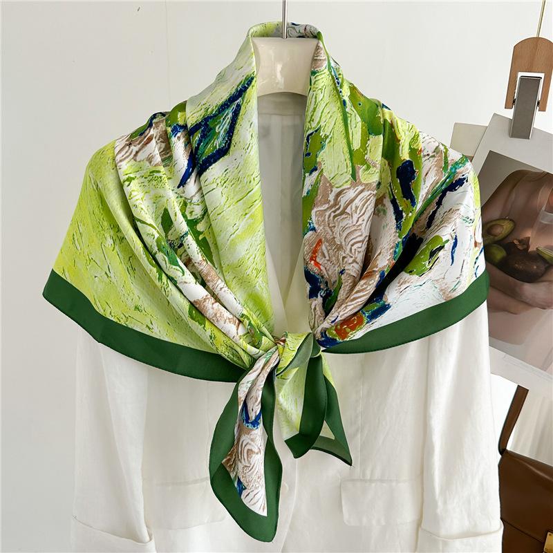 90cm Travel Sunscreen Versatile Large Square Scarf Shawl Headscarf Neck Protection Scarf Decoration For All Seasons