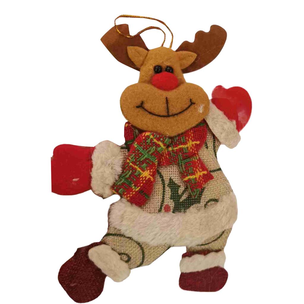 Christmas Plush Bear Doll DIY Ornaments Snowman Old Man Elk Santa Hat Star xmas Tree Hanging Toys  Christmas Tree Decoration
