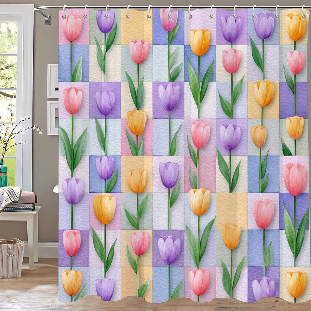 Modern Watercolor Flowers Bathroom Curtain Floral Shower Curtain Bohemian Home Bathroom Decor Polyester Shower Curtains