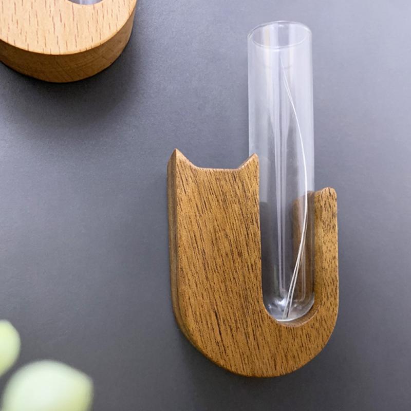 Cat Whisker Vase Pet Whisker Vase Fridge Magnet Wooden And Glass Pet Hair Beard Collector Pets Souvenir Gift Home Decor