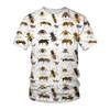 Summer Short Sleeved T-shirt with Bee Pattern 3D Digital Printing Round Neck Loose Men's T-shirt