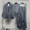 Women's Trendy Three-Piece Suit: Draped Blazer, High-Waist Wide-Leg Pants, and Vest for Spring and Autumn