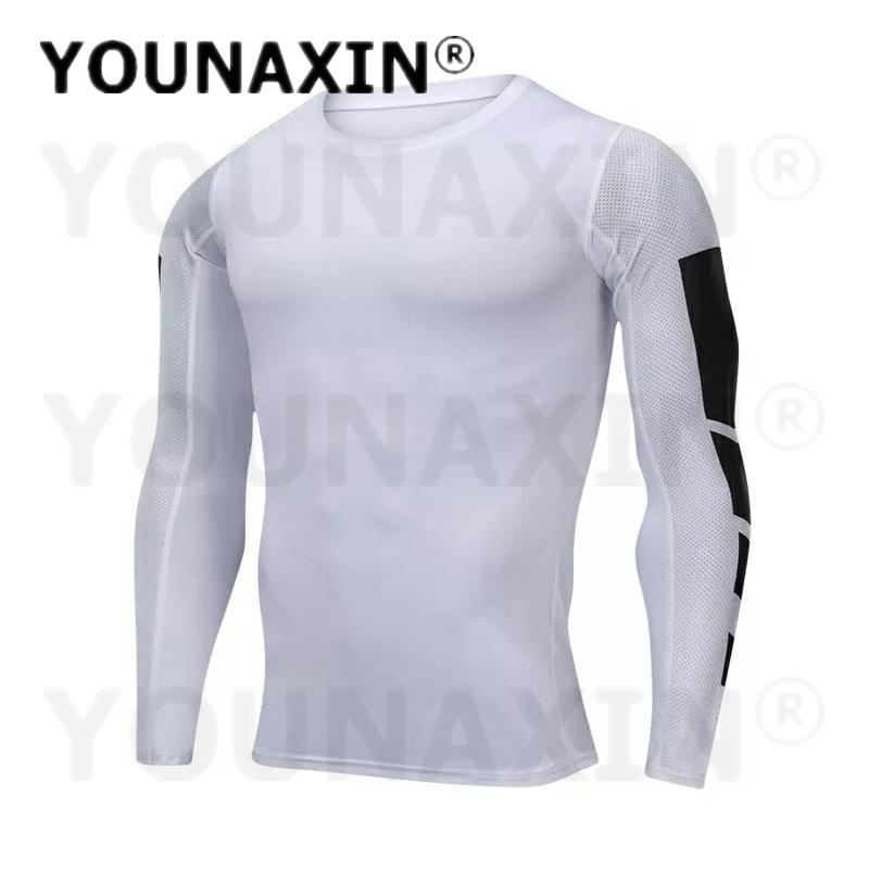 

Men s Running Long Sleeves T-Shirts Base Layer Basketball Sports Tight Gym Fitness Top Cycling Clothes Quick Dry S M L XL 2XL 3XL S білий