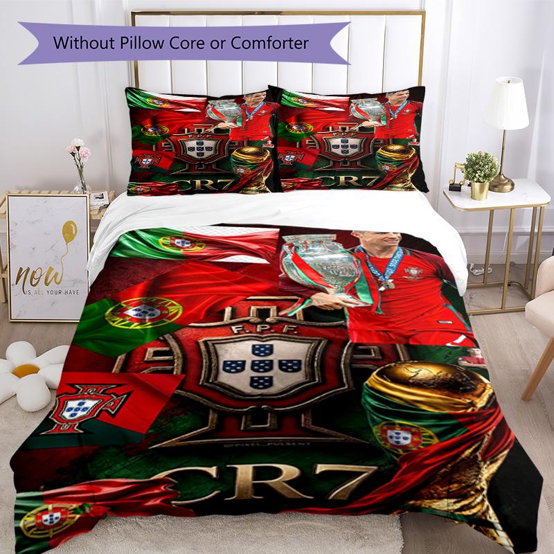 Set Biancheria da Letto Cristiano Ronaldo Copripiumino Traspirante con Federe Decorazione per la Casa Regalo di Compleanno