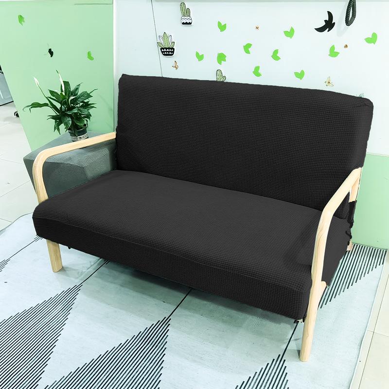 Stretch Futon Slipcover Solid Wood Sofa Cover Furniture Protector Without Armrests Slipcover Soft with Elastic Bottom for Kids, Spandex Jacquard
