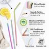 Mixing Color Reusable Metal Drinking Straws 304 Stainless Steel Straw Set with Cleaner Brush Bar Drinkware Party Accessory
