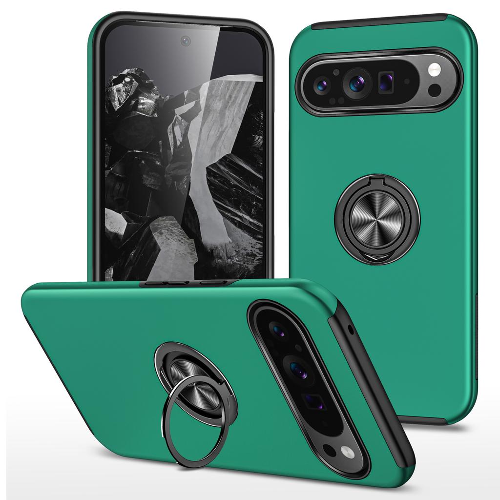 For Google Pixel 9/Pixel 9 Pro Case Anti-Scratch PC+TPU Protective Cover with Rotary Kickstand