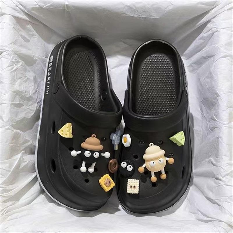 Hole Shoes Women's Summer Outer Wear Thick-soled Eva Sandals Non-slip Deodorant Beach Slippers Women