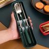 Silver/Gold Color Forks and Spoon Chopsticks Set Stainless Steel Travel Flatware  Picnic
