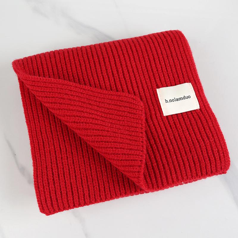 Autumn and winter thickened scarf women's high-end Korean version solid color lengthened knitted scarf to keep warm girlfriends windproof shawl