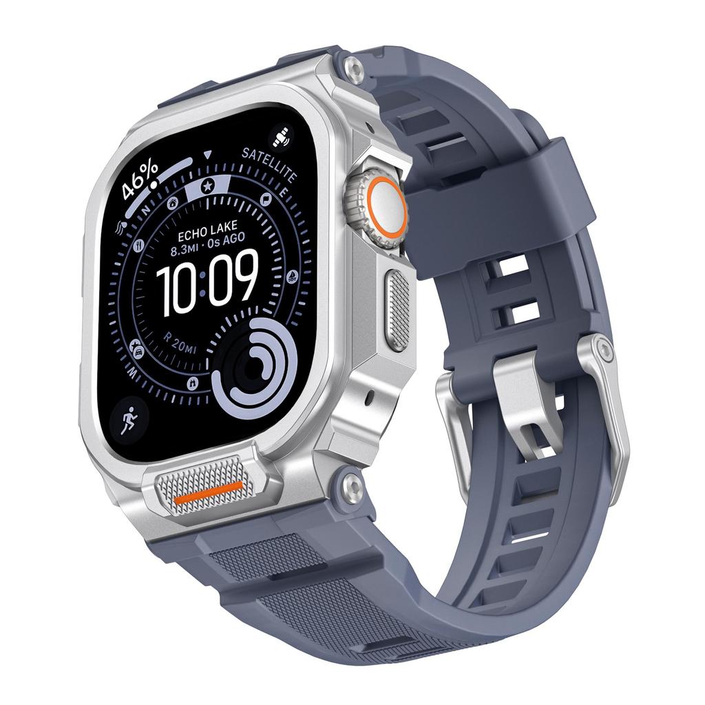 Modification Kit for Apple Watch Ultra 3 2 1 49mm Band Sport Silicone Bracelet Strap With Metal Protective Bumper iWatch Series11/10 46mm Case+Strap