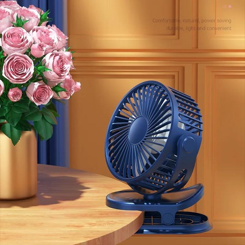 Mini USB Fan Rechargeable Battery Fan with Timer Strong Wind 3 Speed Desktop Portable Quiet Office Camping Outdoor